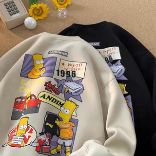 เสื้อกันหนาว คอกลม ผ้ากํามะหยี่ แบบหนา พิมพ์ลายการ์ตูนอนิเมะ…