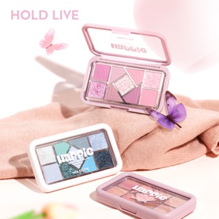 Hold LIVE พาเลตต์อายแชโดว์ เนื้อแมตต์ กลิตเตอร์ สามมิติ สีชมพูอ่อน @-