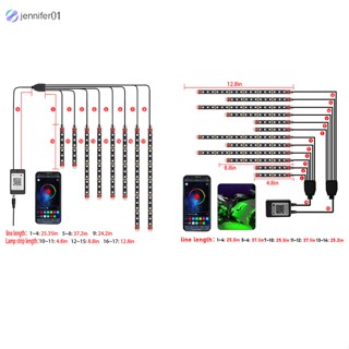 Jen ชุดไฟ Led RGB ควบคุมผ่านแอป IP68 กันน้ํา หลากสี สําหรับรถจักรยานยนต์