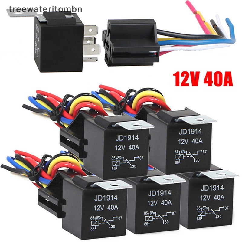Tt รีเลย์รถยนต์ 12V 5Pin 40A 12V 5Pin กันน้ํา พร้อมซ็อกเก็ตรีเลย์ mbn