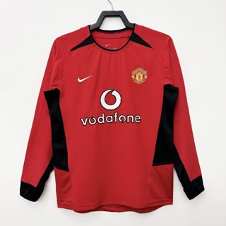 เสื้อกีฬาแขนยาว ลายทีมชาติฟุตบอล Manchester United 2002-04 ชุดเหย้า แห้งเร็ว AAA สําหรับผู้ชาย ไซซ์ S-XXL