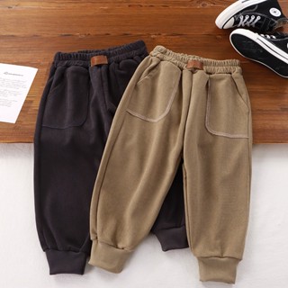 [ML] กางเกงลําลอง ผ้าลูกฟูก ลายทาง ขนาดใหญ่ 80-160 ซม. สีพื้…