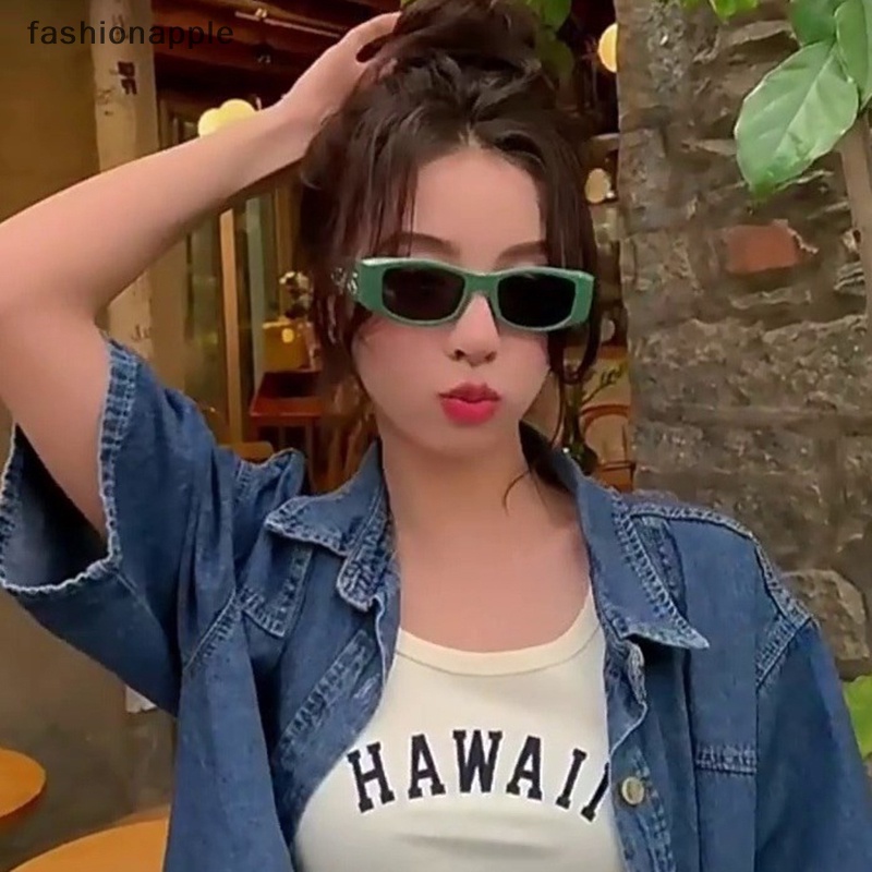 [fashionapple] แว่นตากันแดดแฟชั่น กรอบสีดํา ลายตัวอักษร สไตล์พังก์ ฮิปฮอป สําหรับผู้หญิง ผู้ชาย พร้อมส่ง