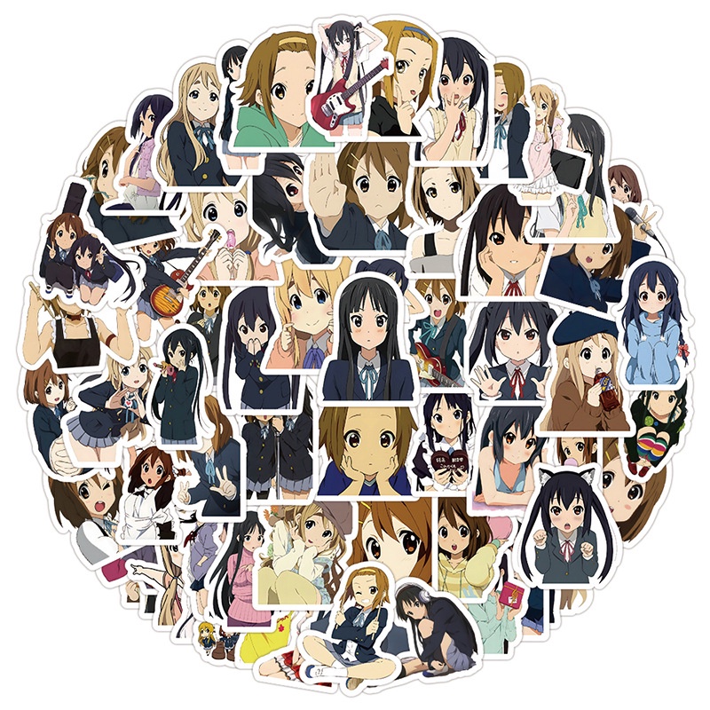 การ์ตูนอะนิเมะ K-ON! 100 ชิ้นสติกเกอร์ ลายกราฟฟิติน่ารัก สําหรับติดตกแต่งหมวกกันน็อค หมวกกันน็อค จักรยาน