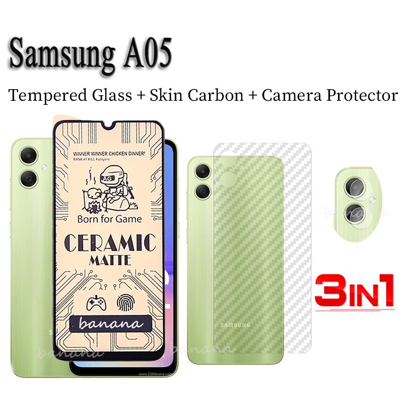 ฟิล์มกระจกนิรภัยเซรามิค ผิวด้าน กันรอยหน้าจอ ด้านหลัง สําหรับ Samsung A05 A 05 A0 5 A05S A04 A04S A0