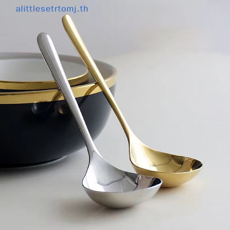 Alittlese สแตนเลสรอบช ้ อนสุทธิสีแดง Golden Dinner ยาวกวนช ้ อนขนมหวานสําหรับอุปกรณ ์ ครัว Gadgets TH
