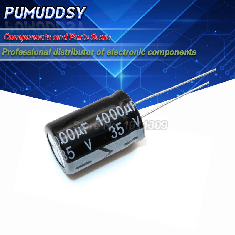 10PCS Higt คุณภาพ 35V1000UF 13*21 มม.1000UF 35V 13*21 Electrolytic capacitor 4E57