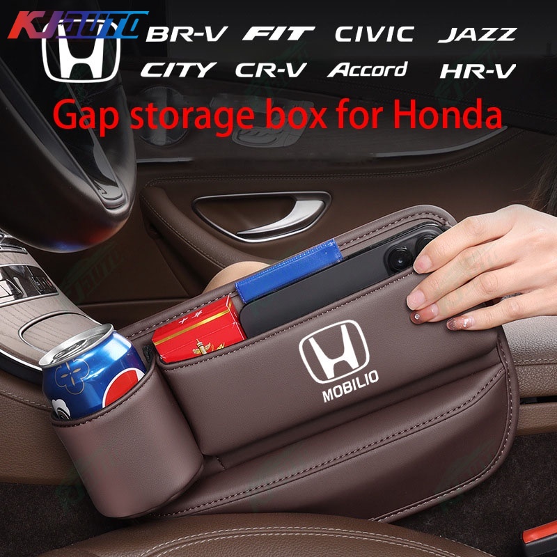 ที่วางแก้วน้ําหนัง ติดเบาะรถยนต์ สําหรับ Honda City Brio BRV CRV Jazz Civic HRV Accord Mugen Type R