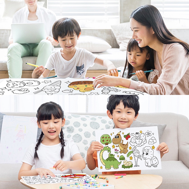 เด็กกระดาษกราฟฟิตีเด็กสีบรรจุภาพเด็กต้นการศึกษาของเล่นทําเองสติกเกอร์ภาพวาดสามารถติดบนผนัง