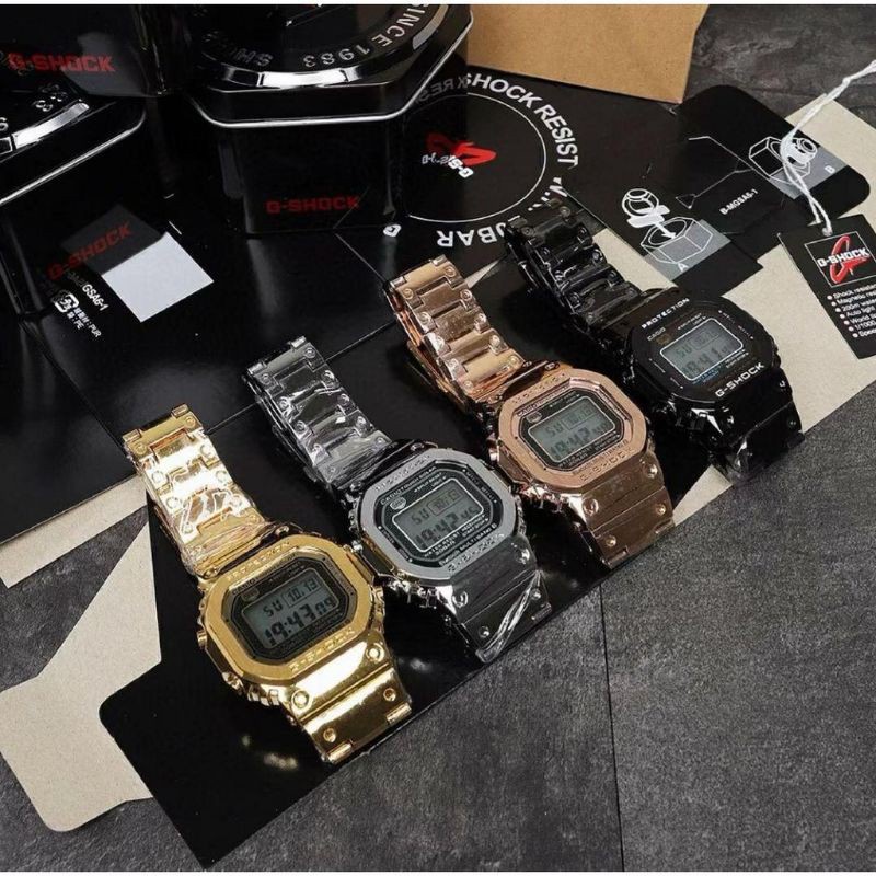G-shock GMW-B5000 นาฬิกาทองสแตนเลส นาฬิกาสปอร์ตกันน้ํา ของขวัญ KS746