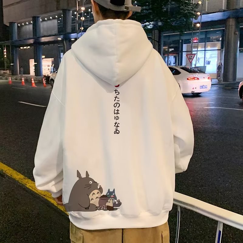 ม-8เอ็กแอลญี่ปุ่นฮาราจูกุการ์ตูน โตโตโร่ เสื้อฮู้ดสําหรับผู้ชายสบายๆอเนกประสงค์หลวมแจ็คเก็ตขนาดใหญ่สําหรับผู้ชายฤดูใบไม้ร่วง/ฤดูหนาวตุ๊กตาเสื้อกันหนาวหมวกเ
