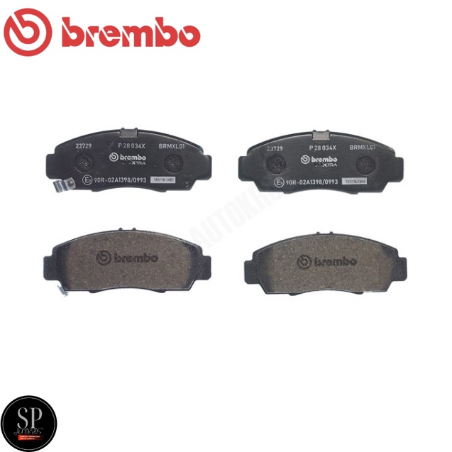 BREMBO ผ้าดิสเบรคหน้า ACCORD G7, G8, FD 2.0, FB 1.8 2.0, STREAM, BR-V, STEPWAGON 2.0 09-14 P28 034