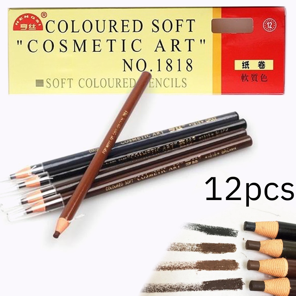 ของแท้ ดินสออายไลเนอร์ แบบกันน้ำ สําหรับแต่งหน้าเขียนคิ้ว เนื้อดี ดินสอเขียนคิ้วเชือก ดินสอเขียนคิ้ว ที่เขียนคิ้ว *12pcs