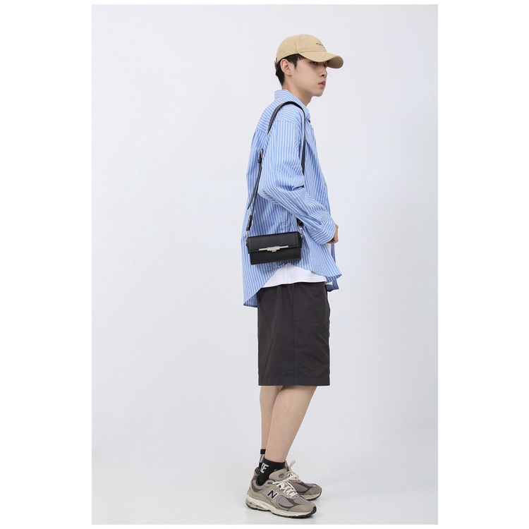 Sunwish -Tk HOT- Ja33 2023 Avant-garde กระเป๋าสะพายไหล่ สายโซ่คู่ ทรงสี่เหลี่ยม ขนาดเล็ก สไตล์เกาหลี สําหรับผู้ชาย