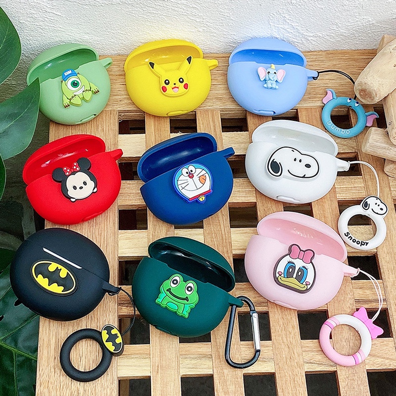 เคสหูฟัง แบบนิ่ม ลายการ์ตูน พร้อมพวงกุญแจ สําหรับ OPPO Enco Air 2i Buds 2 Air 2pro