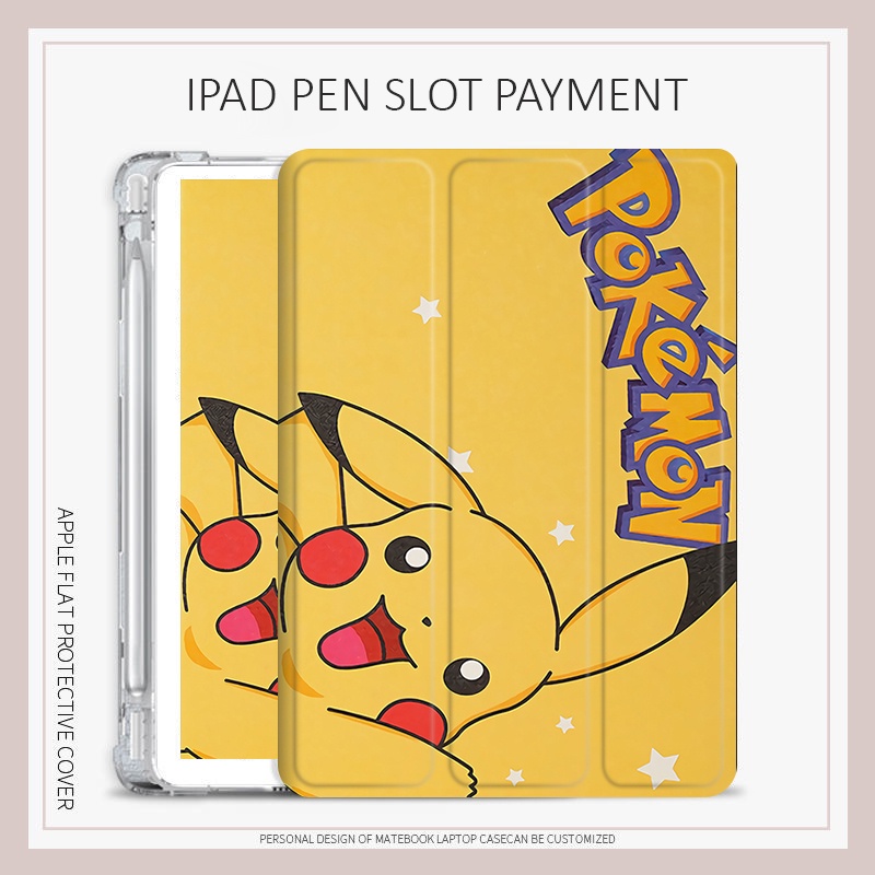 เคส ลายปิกาจู พร้อมช่องใส่ปากกา สําหรับ ipad mini 4 5 6 air 1 2 3 4 5 ipad 10.2 gen 7 8 9 ipad pro 11 2022 gen10