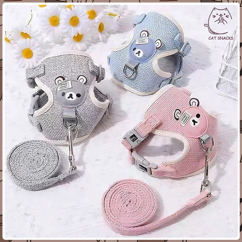 สายจูงสัตว์เลี้ยง สายจูงแมวรัดอก จูงหมา สําหรับสัตว์เลี้ยง สุนัข แมว กระต่าย ขนาดเล็ก เสื้อจูงแมว