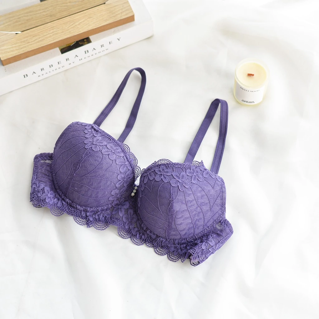 Daisy 008 บราลูกไม้มีฟองน้ำมีโครง คัพ AB อก 32-38 thumbnail 7
