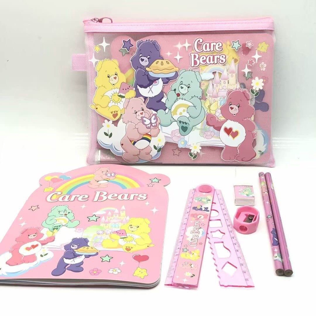น่ารักกระเป๋าเครื่องเขียนลายการ์ตูนพร้อมอุปกรณ์ครบชุด