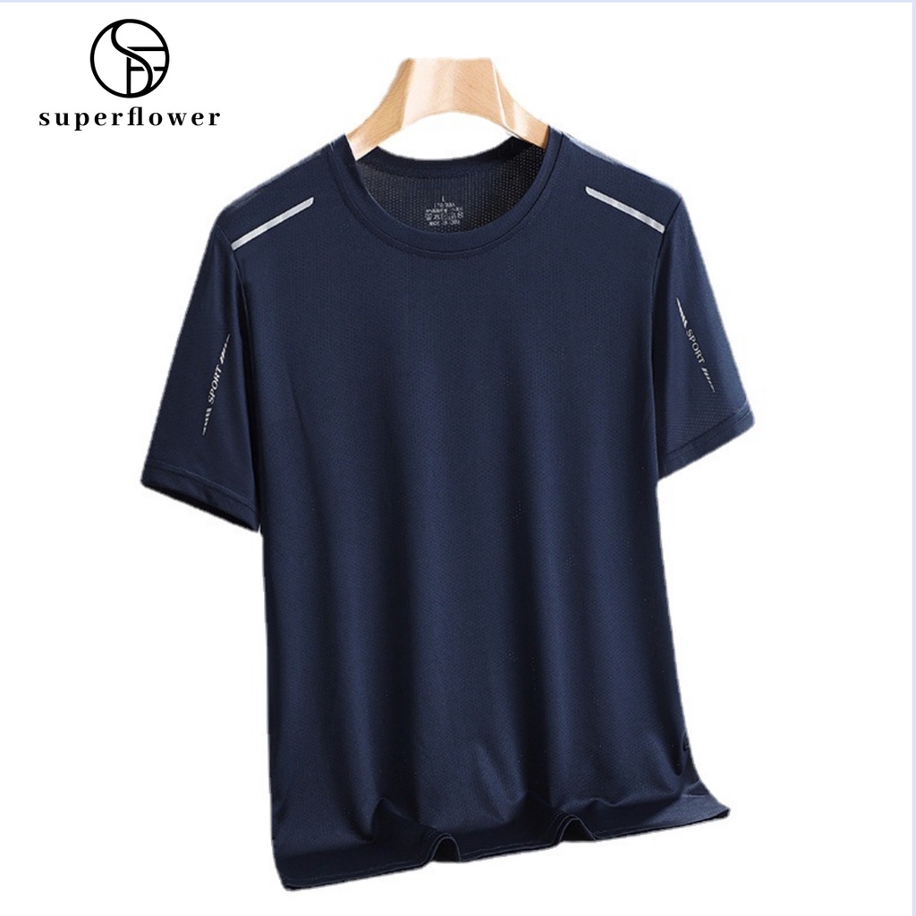 Superflower เสื้อยืด แขนสั้น ยืดหยุ่นสูง ระบายอากาศ แห้งเร็ว แฟชั่นสําหรับผู้ชาย