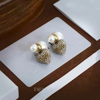 Fafa ต่างหู ประดับไข่มุก เพทาย สไตล์วินเทจ ฝรั่งเศส มินิมอล