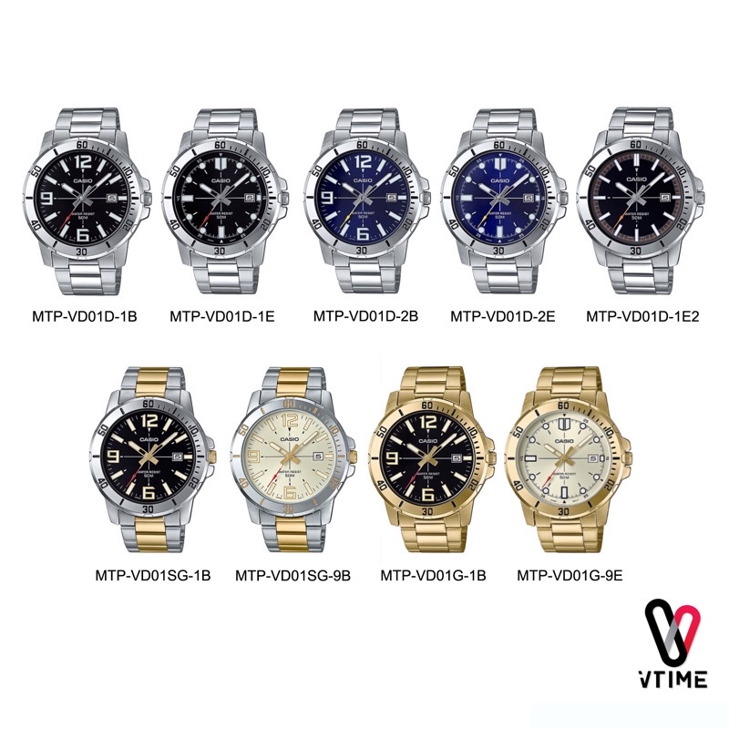 CASIO รุ่น MTP-VD01D-1B MTP-VD01D-1E MTP-VD01D-2B MTP-VD01D-2E