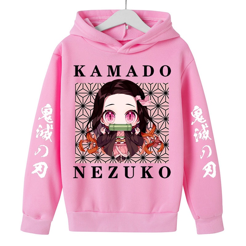 เสื้อกันหนาวแขนยาว มีฮู้ด ลายการ์ตูนอนิเมะ Demon Slayer แฟชั่นฤดูใบไม้ร่วง และฤดูหนาว สําหรับเด็กผู้ชาย และเด็กผู้หญิง 2023