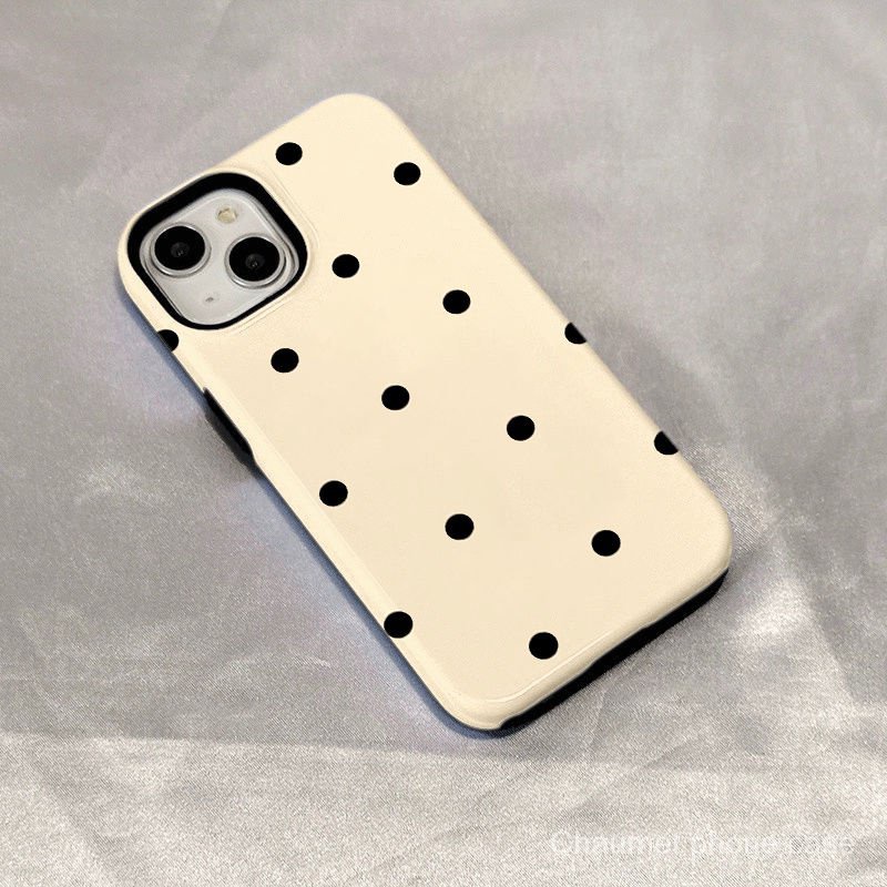 เคสโทรศัพท์มือถือแบบแข็ง ลายจุด สองชั้น แวววาว สําหรับ Iphone 15Pro 14pro 11 12 13p xr xsmax