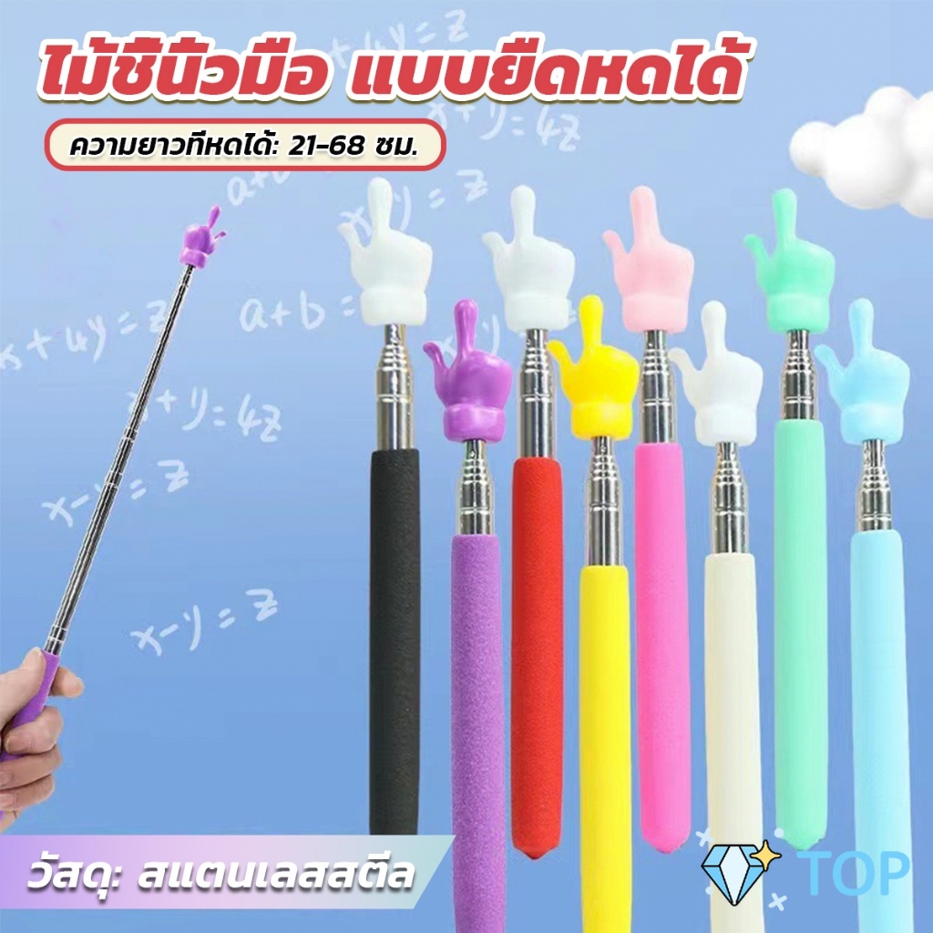 ไม้ชี้กระดาน ไม้ชี้นิ้วมือ แบบยืดหดได้ ไม้ชี้อ่านหนังสือ กระดานดํา อุปกรณ์การสอน Teaching Wand