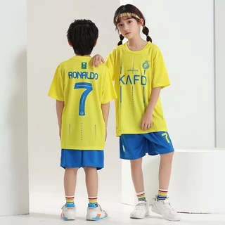 เสื้อกีฬาแขนสั้น ลายทีมฟุตบอล CR7 คุณภาพดี สําหรับเด็ก