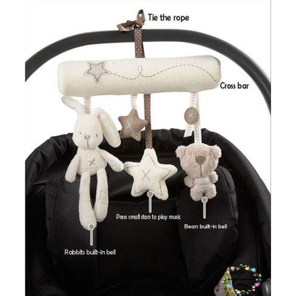 เสื้อผ้าเด็ก-เด็กเขย่าแล้วมีเสียงของเล่นน่ารักกระต่ายหมีดาวสายรัดแขวนแหวนนุ่มยัดไส้เด็กประสาทสัมผัสสั่นของเล่น