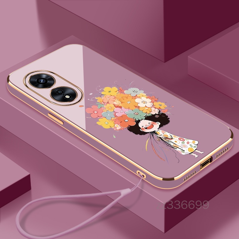 ใหม่ เคสโทรศัพท์ซิลิโคน ลายดอกไม้ สําหรับ OPPO A78 5G OPPO A58 4G OPPO A78 4G OPPO A98 OPPO A18 OPPO A38 2024