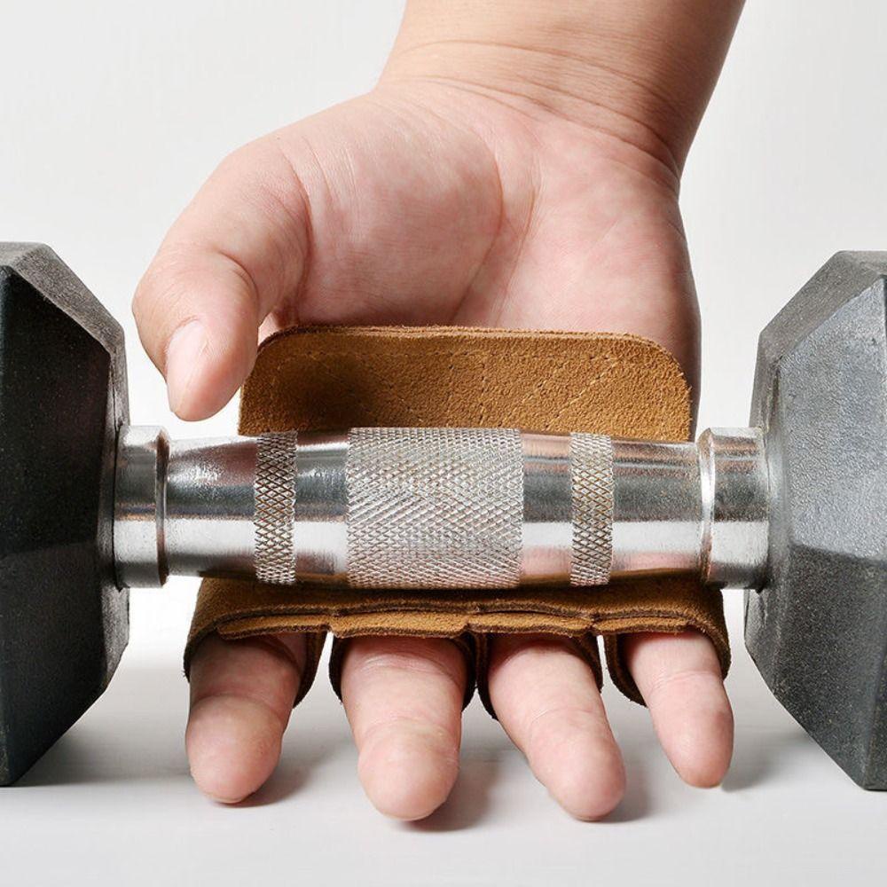 IUPTOSET 1 ชิ้น/ 1 คู่ปาล์ม Pad, หนังวัว 9 สีถุงมือยกน้ําหนัก, ถุงมือครึ่งนิ้วกันลื่น - รูปที่ 2