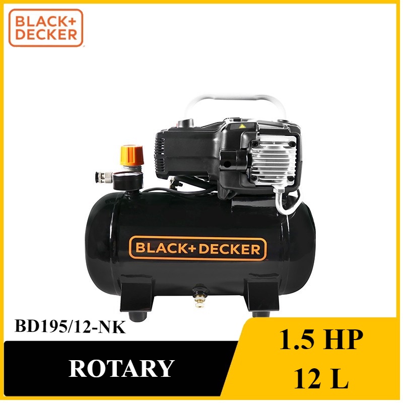 [ราคาถูก]👨‍🔧 BLACK&DECKER BD195/12-NK ปั๊มลมโรตารี่ 1/2HP ถัง 12 ลิตร