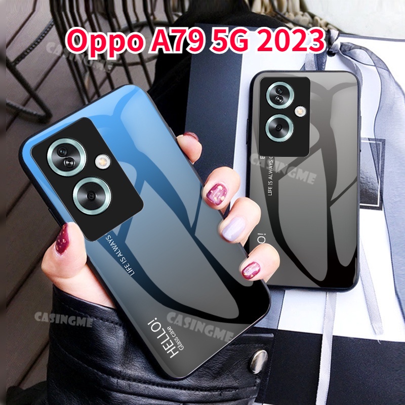 เคสโทรศัพท์มือถือกระจกนิรภัย TPU แบบนิ่ม ไล่โทนสี กันกระแทก สําหรับ Oppo A79 5G 2023 A79 5G A79 A 79 79A 5G 2023