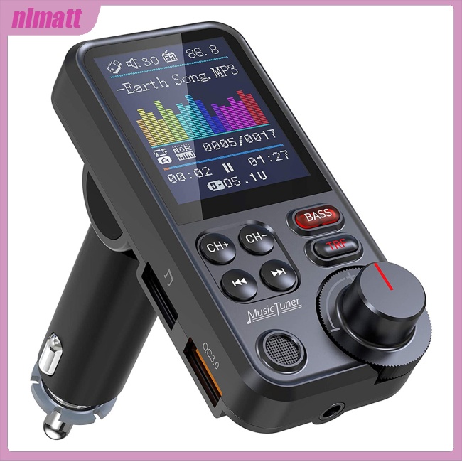 Ni Bt93 เครื่องเล่นเพลง Mp3 บลูทูธไร้สาย ชาร์จเร็ว Aux Qc3.0 สําหรับรถยนต์