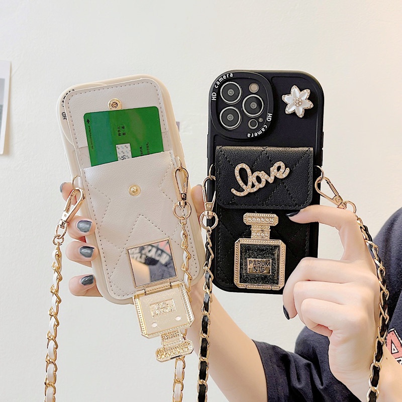 เคสโทรศัพท์มือถือ แบบนิ่ม พร้อมกระจกแต่งหน้า และสายคล้อง สําหรับ IPhone 15 14 Promax 13 Mini 12 11 Pro Max Xsmax X Xr Xs Max 7 8 Plus 15promax 14promax 11promax
