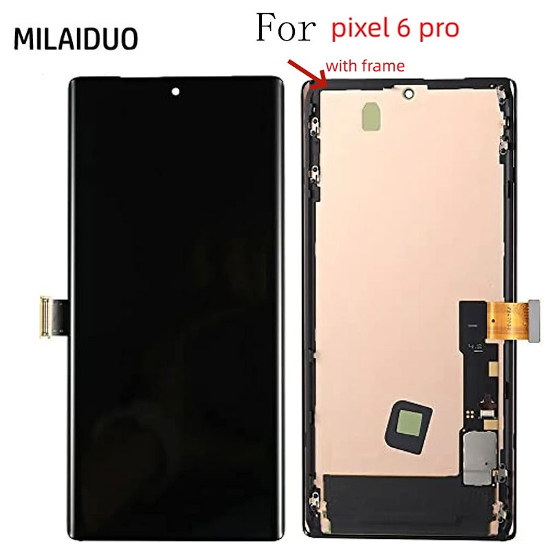 อะไหล่หน้าจอสัมผัสดิจิทัล LCD OLED พร้อมกรอบกรอบ สําหรับ Google Pixel 6 Pro
