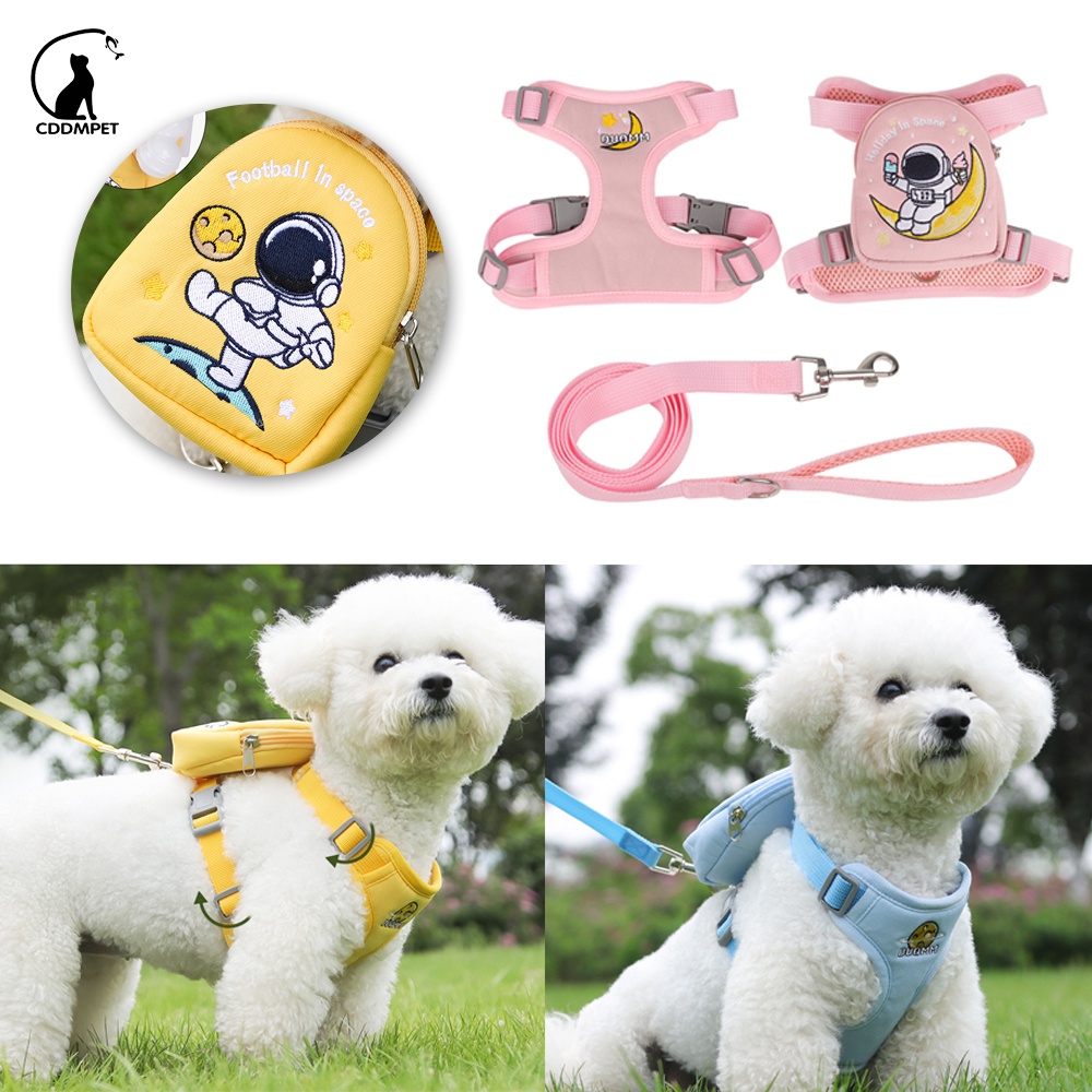【CDDMPET】สายรัดสำหรับสุนัข กระเป๋าเป้สะพายหลัง พร้อมสายจูง ถอดออกได้ สําหรับสัตว์เลี้ยง สุนัข แมว