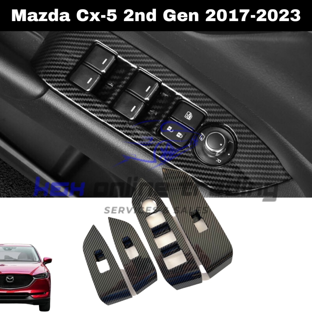 Mazda CX5(KF) Cx-5 2nd Gen 2017-2025 Carbon Trim Power Windows Panel Protector Cover