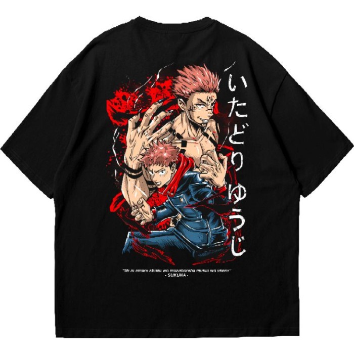 สีขาว a Promo T-shirt anime JUJUTSU KAISEN  Itadori X Sukuna  LimitedS-5XL
