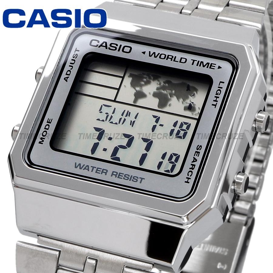 [Time Cruze] Casio A500 World Time Adjustable Stainless Steel Men Women Watch A500WA-7DF A500WA-7 A