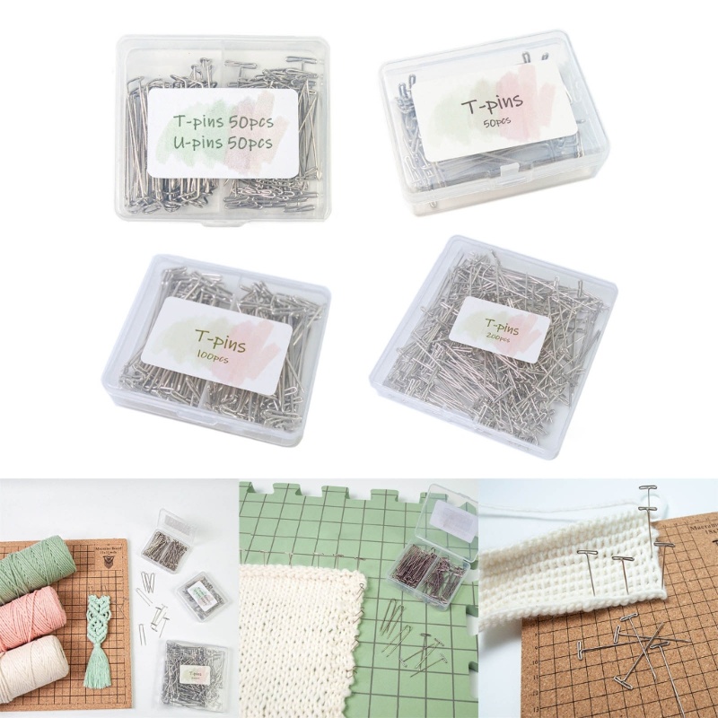 NAV 50-200pcs สแตนเลส T-pins สําหรับการปิดกั้นถัก Modelling และ T Pins เครื่องมือจัดแต่งทรงผมสําหรับ