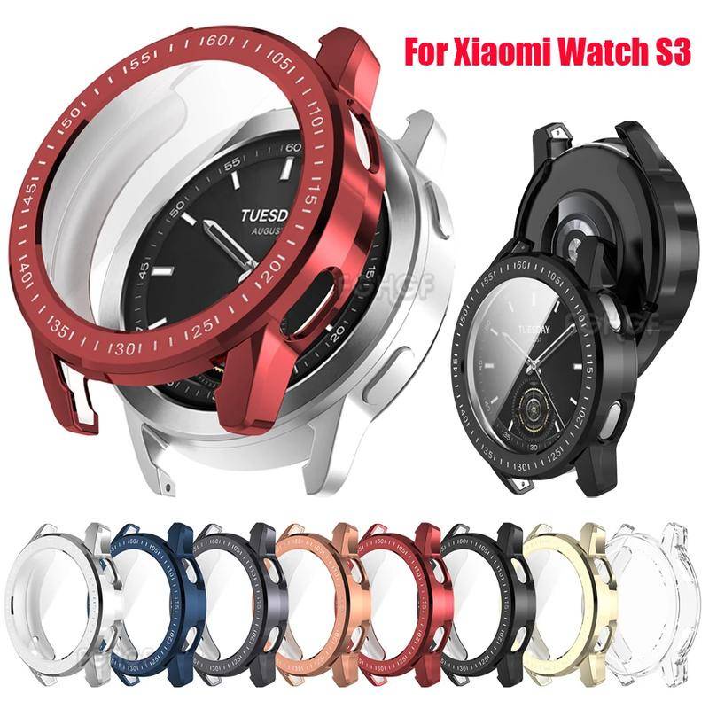 Xiaomiwatchs3 เคสนาฬิกาข้อมืออัจฉริยะ TPU แบบนิ่ม ชุบไฟฟ้า ป้องกันรอยขีดข่วน หรูหรา สําหรับ Xiaomi Watch S3