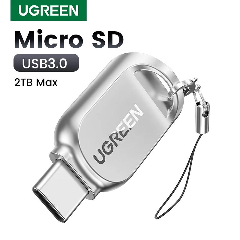 Ugreen อะแดปเตอร์การ์ดรีดเดอร์ Usb-C เป็น Micro SD TF Card Otg สําหรับแล็ปท็อป พีซี แท็บเล็ต โทรศัพท์ Usb3.0