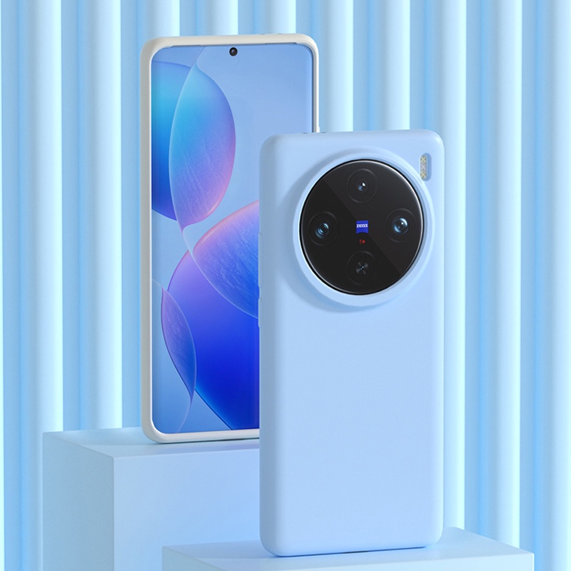 สําหรับ Vivo X100 ,100 Pro เคส ELVEV นิ่ม พรีเมี่ยม ซิลิโคนเหลว ปกคลุม พร้อม Flocking ภายใน