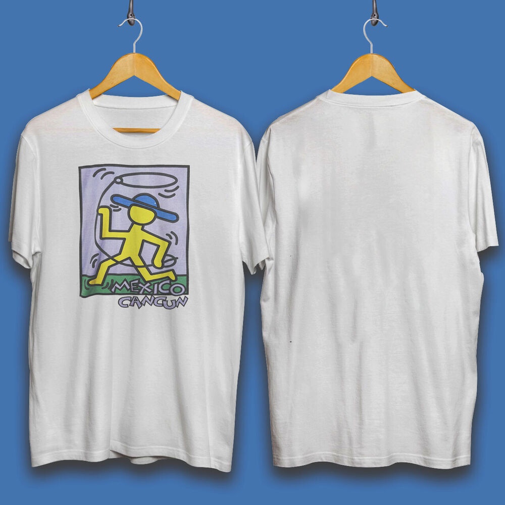 ร่ำรวย 90s Keith Haring Cancun Mexico T-shirt