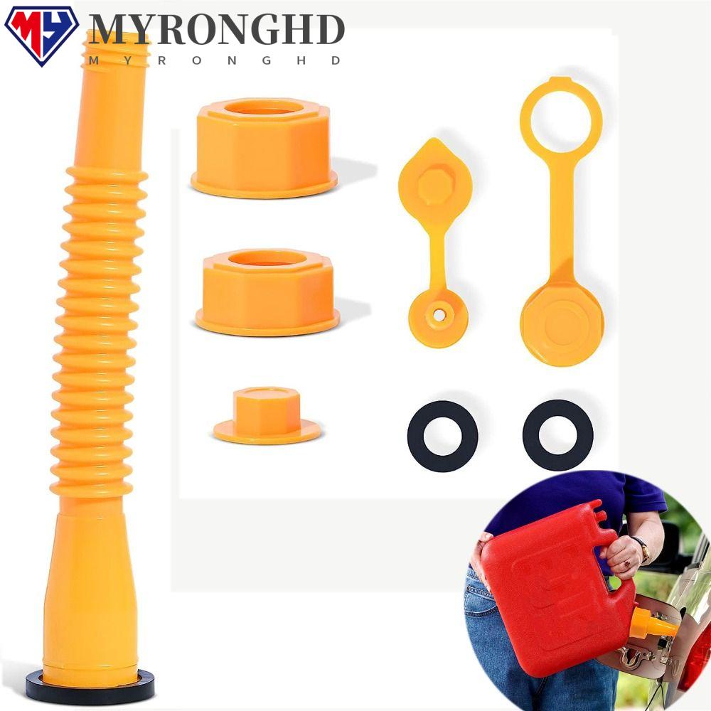 Myronghd หัวฉีดแก๊สเชื้อเพลิง พลาสติก หนา งอได้ พร้อมฝาช่องระบายอากาศ แบบเปลี่ยน สําหรับกระป๋องน้ํามัน 1 2 5 10 แกลลอน