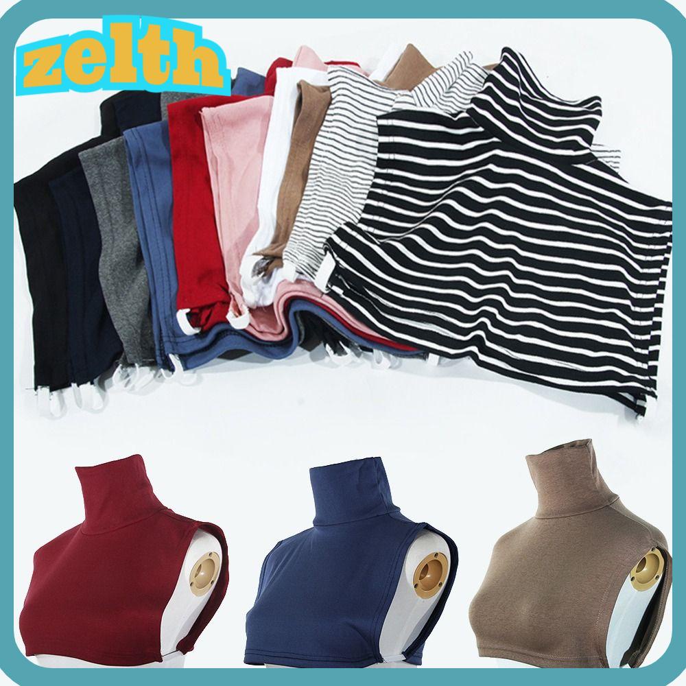 Zelth คอเต่าปลอม ส่วนขยายที่ถอดออกได้ คอจําลอง ปกปิด สีพื้น กิริยามุสลิม ผู้หญิง เสื้อครึ่งตัว