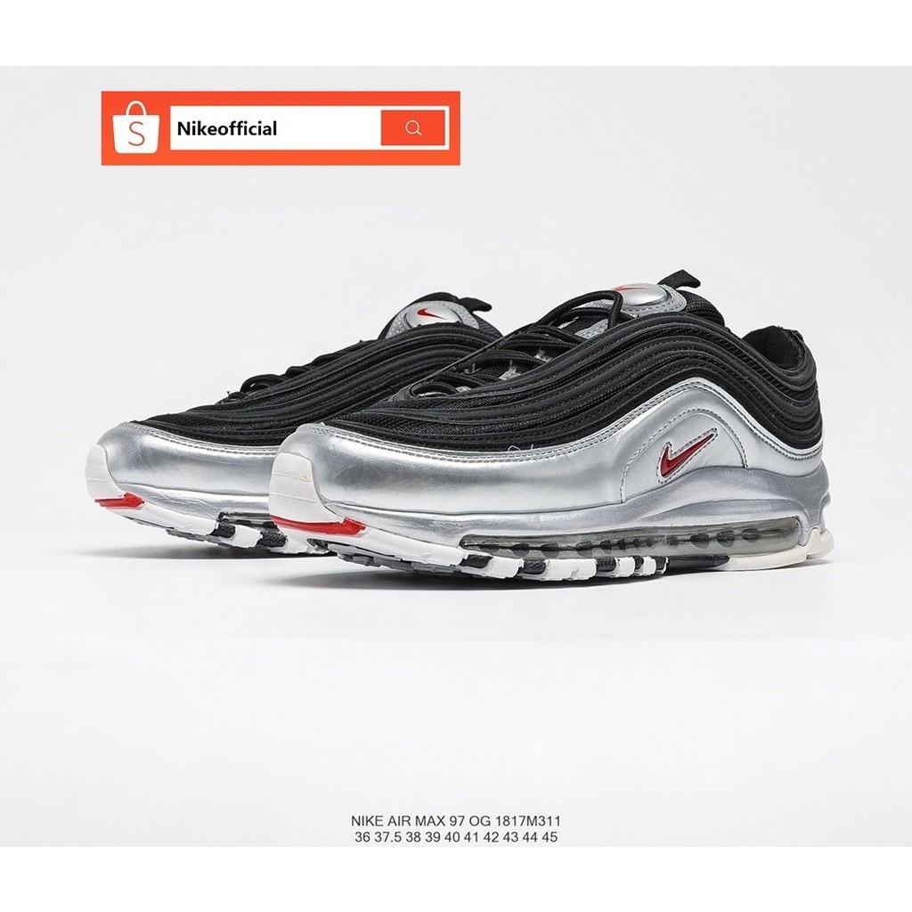 【 5 สี】รองเท้าวิ่ง Nike Air Max 97 ของแท้ 100% สำหรับผู้ชายและผู้หญิง  ลำลอง